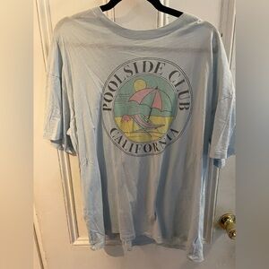 American Eagle Outfitters Light Blue Graphic Tee